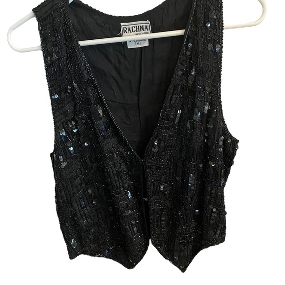 vintage 90s Rachna black sequin beaded holiday party vest
western glam festive - Picture 2 of 6